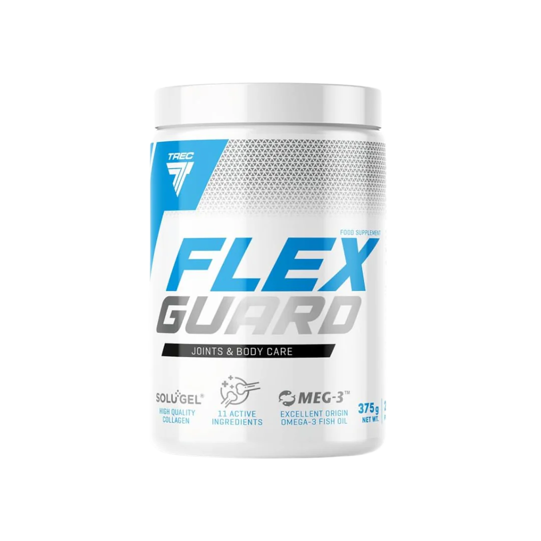 Комплекс коллагена TREC Core с кальцием, магнием и омега-3 для здоровья суставов (375 г) Flex Guard со вкусом манго и апельсина