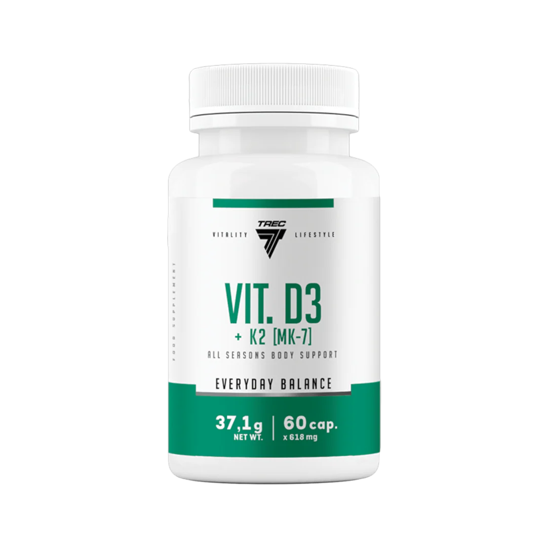 TREC Vitality D3+K2 vitamīni (MK-7) (60 kapsulas)