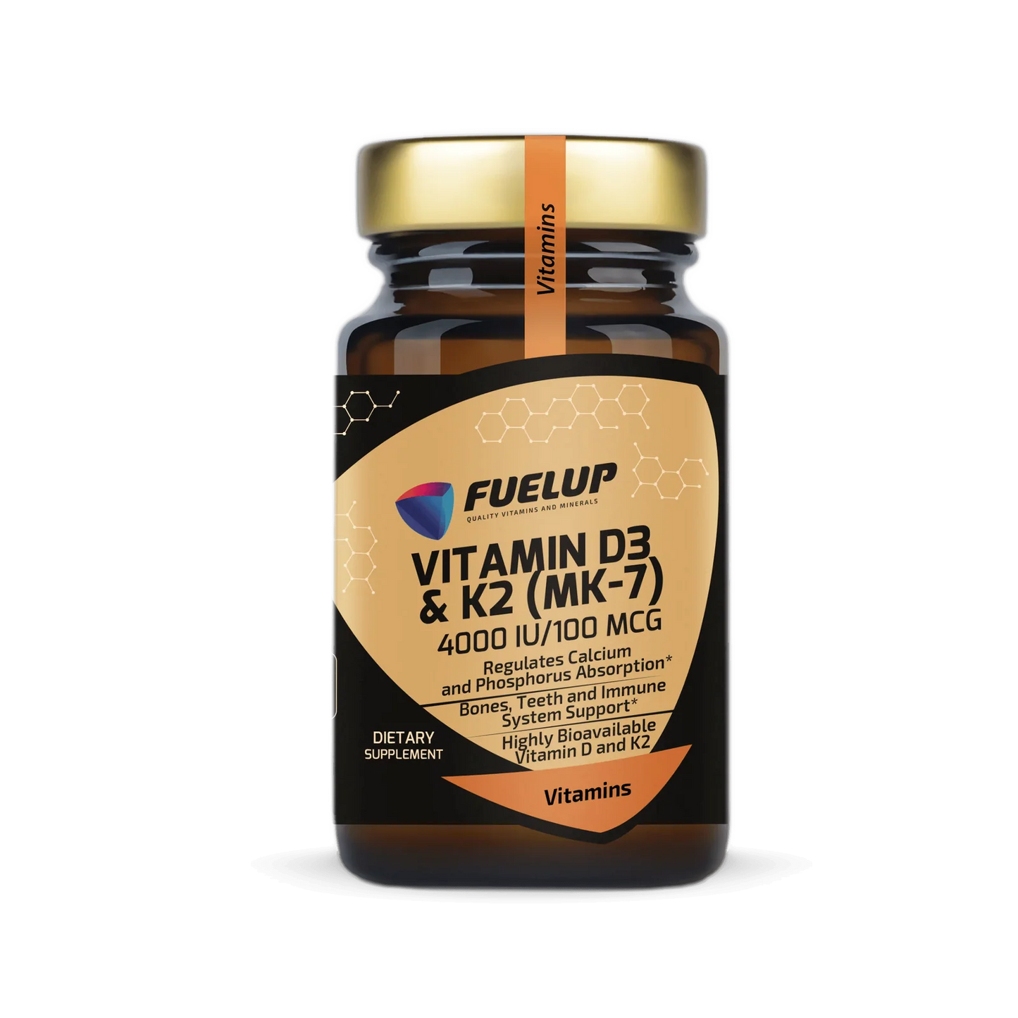 Fuel Up D3 4000 IU + K2 Vitamin (MK-7) (120 Capsules)
