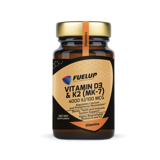 Fuel Up D3 4000 IU + K2 vitamīns (MK-7) (120 kapsulas)