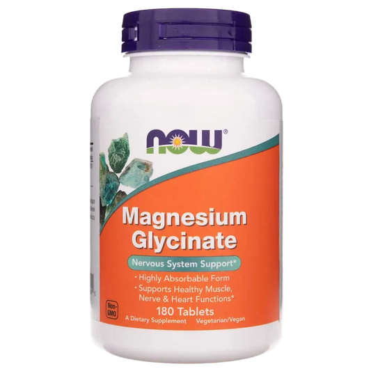 NOW Foods Magnesium Glycinate 180 Tablets (100 mg per tablet)